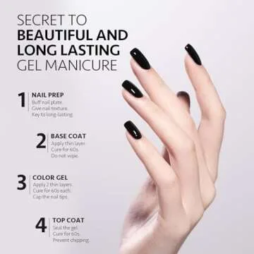 GAOY Black Gel Nail Polish, 16ml Color 1001 Soak Off UV Light Cure Gel Polish for Nail Art DIY Manicure at Home