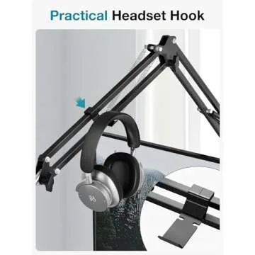 InnoGear Desk Mic Stand, 360° Rotatable Overhead Mic Boom Arm Microphone Stands High Riser for Blue Yeti Snowball HyperX QuadCast SoloCast Fifine Shure SM7B and Other Mics