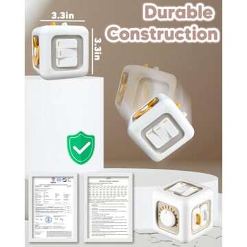 Zartores Montessori Toys for 1 Year Old, Busy Cube Toys for 1 Year Old Boy, 1 Year Old Boy Birthday Gifts, Travel Airplane Sensory Toys for 1 Year Old, 6 in 1 Educational Learning Toys