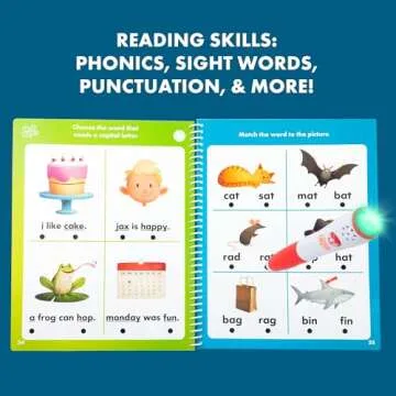 Educational Insights Hot Dots Let's Learn Kindergarten Reading - Learn Spelling & Reading Workbook with Interactive Pen, Ages 5+