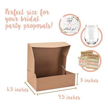 Pop Fizz Designs Bridesmaid Proposal Box Set I 6 Pack I 1 Maid of Honor Proposal Box and 5 Will You be My Bridesmaid Boxes I Kraft Bridesmaid Boxes for Bridesmaid Gifts