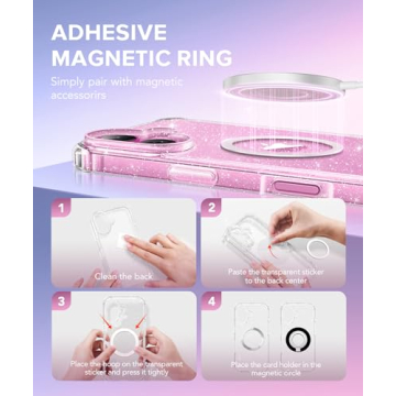 BERFY iPhone 16 Plus Glitter Case with Protectors