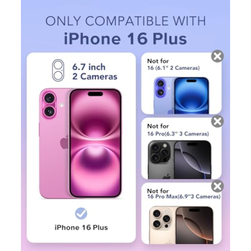 BERFY iPhone 16 Plus Glitter Case with Protectors