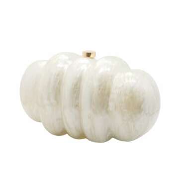 PENGZHI Women Puff Acrylic Clutch Purse Glitter Marble Acrylic Handbag Unique Evening Bag Chain Shou...