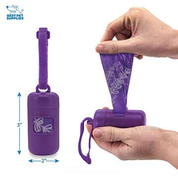 Best Dog Poop Bag Holder - Durable, Compact, Purple