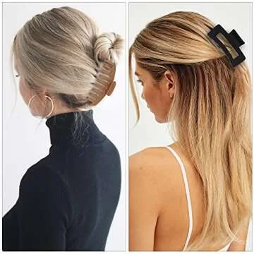 79Style 6Pcs Hair Clips: 3.5 Inch Large Medium Square Claws for Thick Long Hair, Hair Accessory for Women Girls (6 Multicolored - Jude)