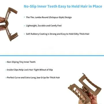 79Style 6Pcs Hair Clips: 3.5 Inch Large Medium Square Claws for Thick Long Hair, Hair Accessory for Women Girls (6 Multicolored - Jude)