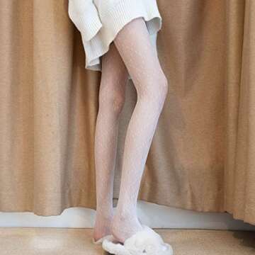 SERAPHY Patterned Tights for Women, Fishnet Stockings Sexy Women Tights Patterned Lace Tights for Party Club, 2 Pairs (Black + White)