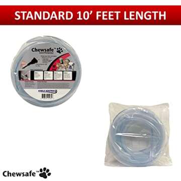 Chewsafe Cord Cover - Pet Chewing Deterrent - 10 Feet Long - Clear - 3/8 - 1/2 Wide | Discourages & ...