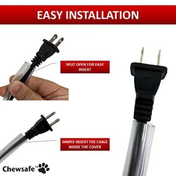 Chewsafe Cord Cover - Pet Chewing Deterrent - 10 Feet Long - Clear - 3/8 - 1/2 Wide | Discourages & Protects Pets That Chew Hazardous Wires