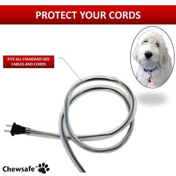 Chewsafe Cord Cover - Pet Chewing Deterrent - 10 Feet Long - Clear - 3/8 - 1/2 Wide | Discourages & Protects Pets That Chew Hazardous Wires
