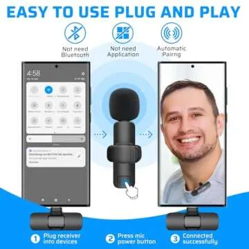 Dual Wireless Lavalier Microphone for iPhone, iPad - Perfect for Video Conferencing, Recording, and ...