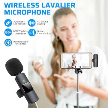 Dual Wireless Lavalier Microphone for iPhone and iPad