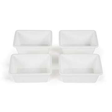 Humble Crew Toy Storage Bins for Kids, Set of 4, White, Small - Sturdy, Colorful Plastic Storage Bin...