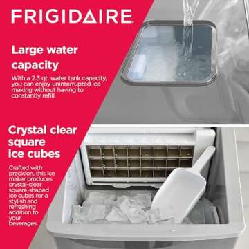 FRIGIDAIRE Extra Large Ice Maker, 40 lbs Capacity in Stainless Steel