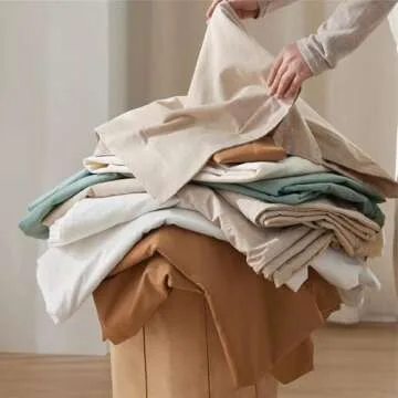 Bedsure 100% Washed Cotton Duvet Cover Cal King - Natural White Minimalist Cotton Duvet Cover Linen Like - GentleSoft™ Plain Simple Bedding Set with 2 Pillow Shams (White, California King, 104"x98")