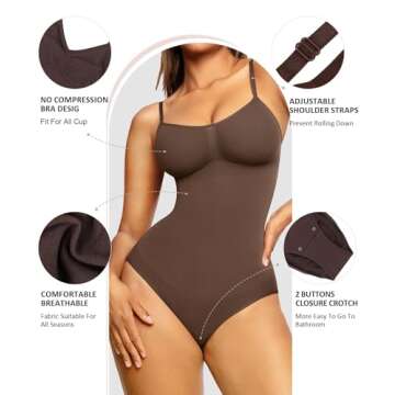 FeelinGirl Tummy Control Seamless Bodysuit for Women