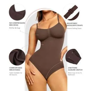 FeelinGirl Tummy Control Seamless Bodysuit for Women