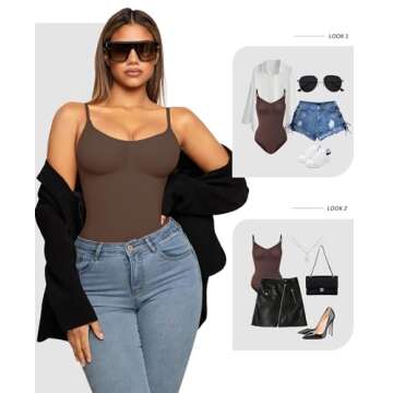 FeelinGirl Tummy Control Seamless Bodysuit for Women