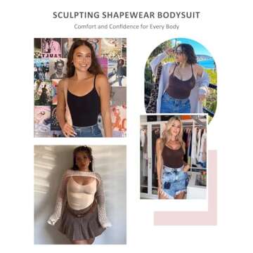 FeelinGirl Tummy Control Seamless Bodysuit for Women