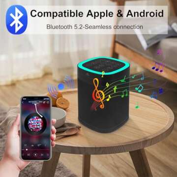 BIGMONAT 3-in-1 Bluetooth Speaker, 70 Soothing Sounds Sleep Machine, Type-C USB Rechargeable RGB Tab...