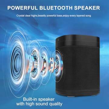 BIGMONAT 3-in-1 Bluetooth Speaker, 70 Soothing Sounds Sleep Machine, Type-C USB Rechargeable RGB Table Lamp,30-Hour Playtime, Wireless Sound Machine for Home/Party/Outdoor/Beach/Baby/Adults. (Black)