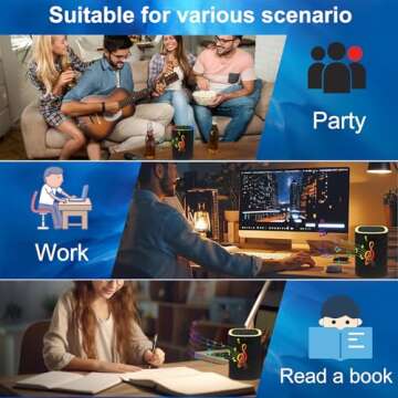 BIGMONAT 3-in-1 Bluetooth Speaker, 70 Soothing Sounds Sleep Machine, Type-C USB Rechargeable RGB Table Lamp,30-Hour Playtime, Wireless Sound Machine for Home/Party/Outdoor/Beach/Baby/Adults. (Black)