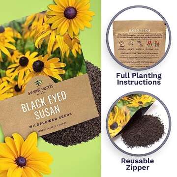 Black Eyed Susan Seeds – 100,000 Non-GMO Wildflower Seeds