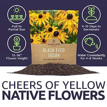 Black Eyed Susan Seeds – 100,000 Non-GMO Wildflower Seeds