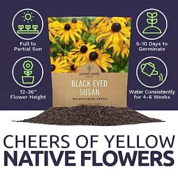 Black Eyed Susan Seeds – 100,000 Non-GMO Wildflower Seeds