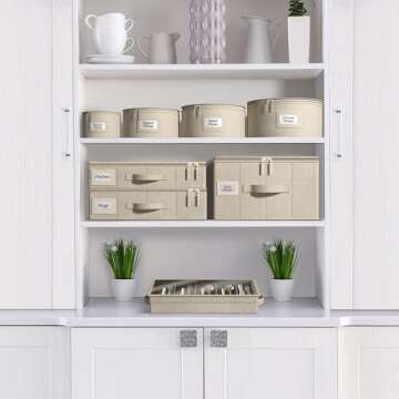 Sorbus China Storage Containers Hard Shell - Glass & Dish Storage Containers for Transport, Moving, Party - 5 Pc. Stackable Plate Storage Set for Dinnerware, Mugs, Cups - Felt Plate Protector included