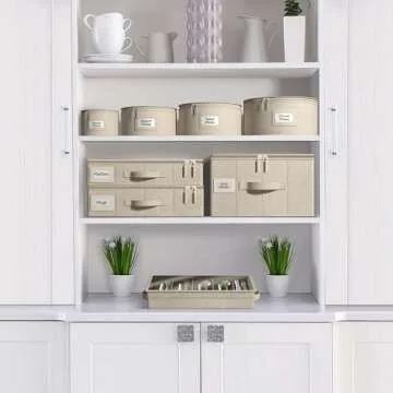 Sorbus China Storage Containers Hard Shell - Glass & Dish Storage Containers for Transport, Moving, Party - 5 Pc. Stackable Plate Storage Set for Dinnerware, Mugs, Cups - Felt Plate Protector included