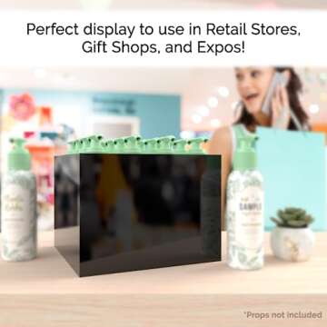 12" x 12" x 9" Riser Display Box Black Acrylic Throne with One Open Side No Lid Versatile Glossy Squ...