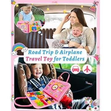 Exorany Busy Board Montessori Toys for 1 2 3 4 Year Old Girls & Boys Birthday Gifts, Sensory Toys for Toddlers 1-3, Educational Travel Toys, Preschool Activities for Learning Fine Motor Skills