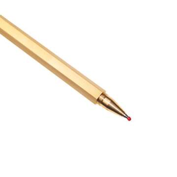 Cevinee Special Anti-roll Handmade Brass Pen, Solid Portable EDC Pocket Pen, Unique Polished Metal Sign Signature Pen Gel Pen, Christmas Gift Pen