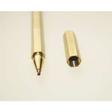 Cevinee Special Anti-roll Handmade Brass Pen, Solid Portable EDC Pocket Pen, Unique Polished Metal Sign Signature Pen Gel Pen, Christmas Gift Pen