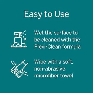 Black Swan Distributors - Blue Ribbon Plexi-Clean Acrylic and Plastic Cleaner (16 oz) & Non-Abrasive, Washable Microfiber Cleaning Cloth (15x15 in) - Household Surface Cleaner Kit