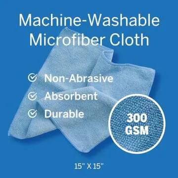 Black Swan Distributors - Blue Ribbon Plexi-Clean Acrylic and Plastic Cleaner (16 oz) & Non-Abrasive, Washable Microfiber Cleaning Cloth (15x15 in) - Household Surface Cleaner Kit