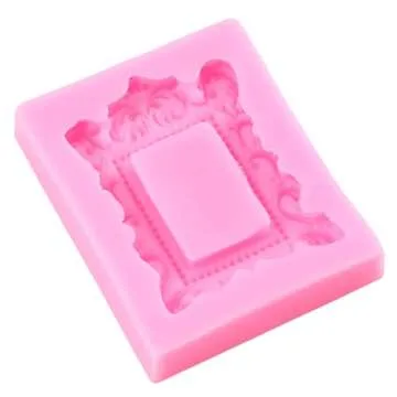 RFGHAC Picture Frames Silicone Mold Photo Frame Fondant Molds Baroque Style Curlicues Scroll Frame Mold For Cupcake Topper Cake Decoration Chocolate Candy Polymer Clay Gum Paste Set Of 4