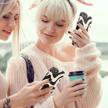 Tingicase Compatible with iPhone 8 & iPhone 7 Cute Wave Pattern Case for Women Girls,Soft TPU Anti-Bump Phone Case Zebra Pattern Design Silicone Case for iPhone 8/7 - White