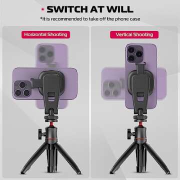 ULANZI Magnetic iPhone Tripod Mount MA23, Magnet Phone Holder Adapter Tripod Attachment Compatible with MagSafe Only for iPhone 12 13 14 15 16 Plus Pro Max All Series