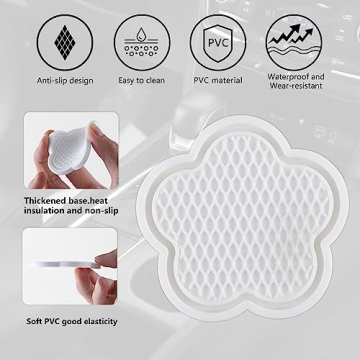 GaRhomxy 4pcs Non-Slip Flower Car Cup Coaster Set