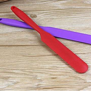 Fyess 6Pcs Silicone Spatula Set, Heat-resistant Non-stick Flexible Spatula Rubber Butter Cake Cream Spatulas Easy-to-clean Seamless a piece Design Scraper Brush Spoon for Cooking Baking (6 Colors)