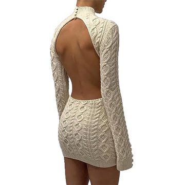 Chic Backless Sweater Dress for Any Occasion