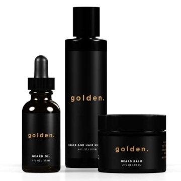 Golden Grooming Co. Everyday Beard Bundle – Complete Beard Care Set | Includes Beard Oil, Balm & S...