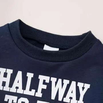 ADXSUN Baby Boy Half Birthday Outfit Half Way to the One Yard Line Bubble Romper Football 1/2 Birthday Clothes