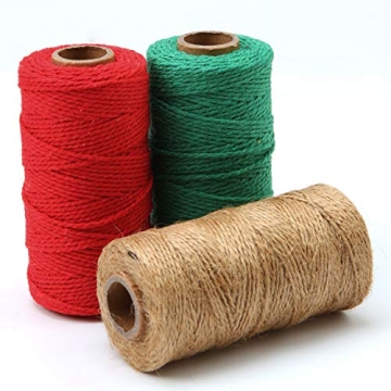 Resinta Christmas Twine 3 Rolls Eco-Friendly Twine