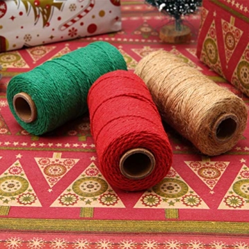 Resinta Christmas Twine 3 Rolls Eco-Friendly Twine