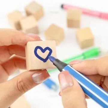 AUEAR 20 Pack Natural Wood Building Blocks - Perfect for Creative DIY Gifts