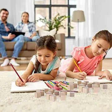 AUEAR 20 Pack Natural Solid Wooden Cubes for Crafts